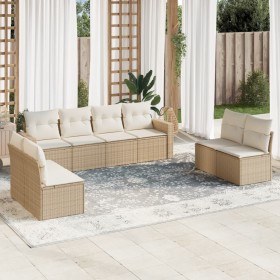 Gartensofa-Set mit beigen Kissen 8 Stück PE-Rattan von , Gartensets - Ref: Foro24-3218838, Preis: 588,45 €, Rabatt: %