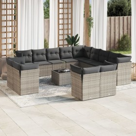 14-piece garden sofa set with gray synthetic rattan cushions by , Garden sets - Ref: Foro24-3218560, Price: 952,99 €, Discoun...