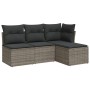 Garden sofa set 4 pieces with gray synthetic rattan cushions by , Garden sets - Ref: Foro24-3217500, Price: 219,46 €, Discoun...