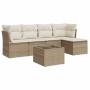 Gartensofa-Set mit Kissen, 6-teilig, beiges synthetisches Rattan von , Gartensets - Ref: Foro24-3217568, Preis: 423,51 €, Rab...