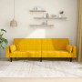 Sofá cama de 2 plazas con dos almohadas terciopelo amarillo de , Sofás - Ref: Foro24-375851, Precio: 249,44 €, Descuento: %