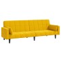 Sofá cama de 2 plazas con dos almohadas terciopelo amarillo de , Sofás - Ref: Foro24-375851, Precio: 249,44 €, Descuento: %