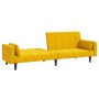 Sofá cama de 2 plazas con dos almohadas terciopelo amarillo de , Sofás - Ref: Foro24-375851, Precio: 249,44 €, Descuento: %