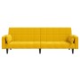 Sofá cama de 2 plazas con dos almohadas terciopelo amarillo de , Sofás - Ref: Foro24-375851, Precio: 249,44 €, Descuento: %