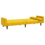 Sofá cama de 2 plazas con dos almohadas terciopelo amarillo de , Sofás - Ref: Foro24-375851, Precio: 249,44 €, Descuento: %