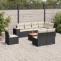 Set aus 8-teiligen Gartensofas und Kissen Kunstrattan schwarz von , Gartensets - Ref: Foro24-3225482, Preis: 584,67 €, Rabatt: %