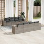 Garden furniture set 9 pieces and gray synthetic rattan cushions by , Garden sets - Ref: Foro24-3225367, Price: 650,53 €, Dis...