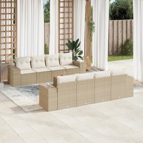 Set de sofás de jardín 9 pzas con cojines ratán sintético beige de , Conjuntos de jardín - Ref: Foro24-3225365, Precio: 739,1...