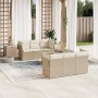 Set of 7-piece garden sofas and beige synthetic rattan cushions by , Garden sets - Ref: Foro24-3223489, Price: 541,99 €, Disc...