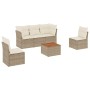 Garden sofa set with 6-piece synthetic rattan beige cushions by , Garden sets - Ref: Foro24-3223545, Price: 477,21 €, Discoun...