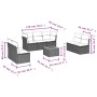 8-teiliges Gartensofa-Set und schwarze synthetische Rattankissen von , Gartensets - Ref: Foro24-3223564, Preis: 452,93 €, Rab...