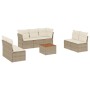 Garden sofa set with beige cushions, 8 pieces, PE rattan. by , Garden sets - Ref: Foro24-3223566, Price: 563,55 €, Discount: %