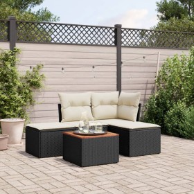 5-teiliges Gartenmöbel-Set und schwarze synthetische Rattankissen von , Gartensets - Ref: Foro24-3223585, Preis: 265,07 €, Ra...