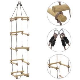 Escalera de cuerda para niños madera 200 cm de vidaXL, Cuerda de escalada - Ref: Foro24-91802, Precio: 73,94 €, Descuento: %