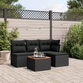 5-piece garden furniture set and black synthetic rattan cushions by , Garden sets - Ref: Foro24-3223591, Price: 256,53 €, Dis...