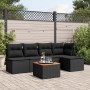 Set aus 6-teiligen Gartensofas und Kissen Kunstrattan schwarz von , Gartensets - Ref: Foro24-3223598, Preis: 315,30 €, Rabatt: %