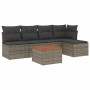 6-piece garden furniture set and gray synthetic rattan cushions by , Garden sets - Ref: Foro24-3223603, Price: 328,26 €, Disc...