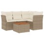 Gartensofa-Set mit Kissen, 5-teilig, beiges synthetisches Rattan von , Gartensets - Ref: Foro24-3223622, Preis: 433,60 €, Rab...