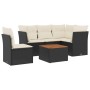 6-piece garden sofa set and black synthetic rattan cushions by , Garden sets - Ref: Foro24-3223641, Price: 380,76 €, Discount: %