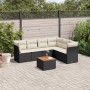 7-teiliges Garten-Essset und schwarze Kissen aus synthetischem Rattan von , Gartensets - Ref: Foro24-3223655, Preis: 445,52 €...