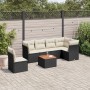 7-teiliges Garten-Esszimmerset und Kissen synthetisches Rattan schwarz von , Gartensets - Ref: Foro24-3223662, Preis: 445,52 ...