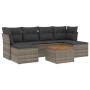 7-piece garden sofa set with gray PE rattan cushions by , Garden sets - Ref: Foro24-3223771, Price: 378,37 €, Discount: %