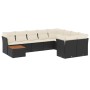 Set de sofás de jardín 10 pzas cojines ratán sintético negro de , Conjuntos de jardín - Ref: Foro24-3223823, Precio: 623,09 €...