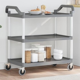 3-level gray aluminum cart 99x50x96 cm by , Kitchen and dining carts - Ref: Foro24-30319, Price: 93,99 €, Discount: %