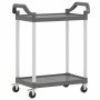 2-stöckiger Aluminiumwagen grau 81x41x92 cm von , Küchen- und Speisewagen - Ref: Foro24-30327, Preis: 62,09 €, Rabatt: %