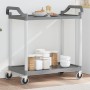 2-level gray aluminum cart 99x50x97 cm by , Kitchen and dining carts - Ref: Foro24-30325, Price: 77,09 €, Discount: %