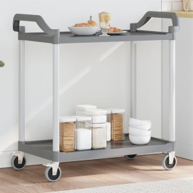 2-level gray aluminum cart 99x50x97 cm by , Kitchen and dining carts - Ref: Foro24-30325, Price: 73,99 €, Discount: %