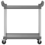 2-level gray aluminum cart 99x50x97 cm by , Kitchen and dining carts - Ref: Foro24-30325, Price: 77,09 €, Discount: %