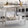 Stainless steel kitchen work table 110x55x85 cm by , Restoration - Ref: Foro24-376465, Price: 190,80 €, Discount: %