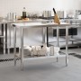 Stainless steel kitchen work table 110x55x85 cm by , Restoration - Ref: Foro24-376465, Price: 190,80 €, Discount: %