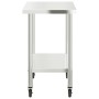 Stainless steel kitchen work table with wheels 110x55x85 cm by , Restoration - Ref: Foro24-376467, Price: 188,99 €, Discount: %