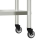 Stainless steel kitchen work table with wheels 110x55x85 cm by , Restoration - Ref: Foro24-376467, Price: 188,99 €, Discount: %