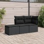 Garden sofa set with 3-piece black synthetic rattan cushions by , Garden sets - Ref: Foro24-3249304, Price: 193,99 €, Discoun...