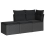 Garden sofa set with 3-piece black synthetic rattan cushions by , Garden sets - Ref: Foro24-3249304, Price: 193,99 €, Discoun...