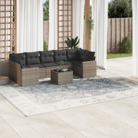 Set de sofás de jardín 8 pzas y cojines ratán sintético gris de , Conjuntos de jardín - Ref: Foro24-3218730, Precio: 559,04 €...