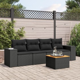 5-piece garden furniture set and black synthetic rattan cushions by , Garden sets - Ref: Foro24-3225320, Price: 325,54 €, Dis...