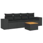 Set de muebles de jardín 5 pzas y cojines ratán sintético negro de , Conjuntos de jardín - Ref: Foro24-3225320, Precio: 337,4...