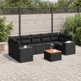 8-teiliges Gartensofa-Set und schwarze synthetische Rattankissen von , Gartensets - Ref: Foro24-3225355, Preis: 563,88 €, Rab...