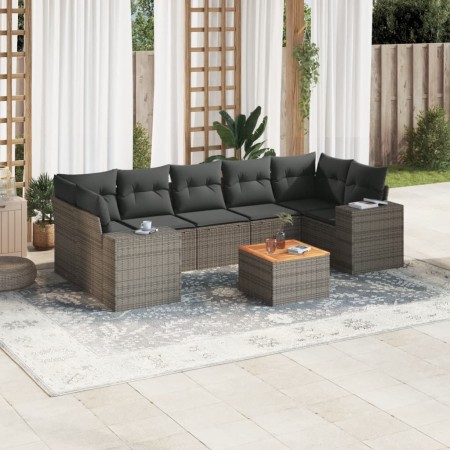 8-piece garden sofa set and gray synthetic rattan cushions by , Garden sets - Ref: Foro24-3225360, Price: 546,99 €, Discount: %