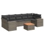 8-piece garden sofa set and gray synthetic rattan cushions by , Garden sets - Ref: Foro24-3225360, Price: 546,79 €, Discount: %