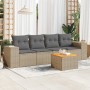 Garden sofa set with cushions 5 pieces beige synthetic rattan by , Garden sets - Ref: Foro24-3257655, Price: 387,99 €, Discou...