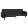 Sofá cama de 2 plazas con dos almohadas tela negro de , Sofás - Ref: Foro24-375835, Precio: 254,73 €, Descuento: %