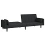 Sofá cama de 2 plazas con dos almohadas tela negro de , Sofás - Ref: Foro24-375835, Precio: 254,73 €, Descuento: %