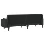 Sofá cama de 2 plazas con dos almohadas tela negro de , Sofás - Ref: Foro24-375835, Precio: 254,73 €, Descuento: %