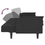 Sofá cama de 2 plazas con dos almohadas tela negro de , Sofás - Ref: Foro24-375835, Precio: 254,73 €, Descuento: %