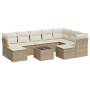 Gartensofa-Set mit beigen Kissen, 10-teilig, synthetisches Rattan von , Gartensets - Ref: Foro24-3218578, Preis: 733,72 €, Ra...